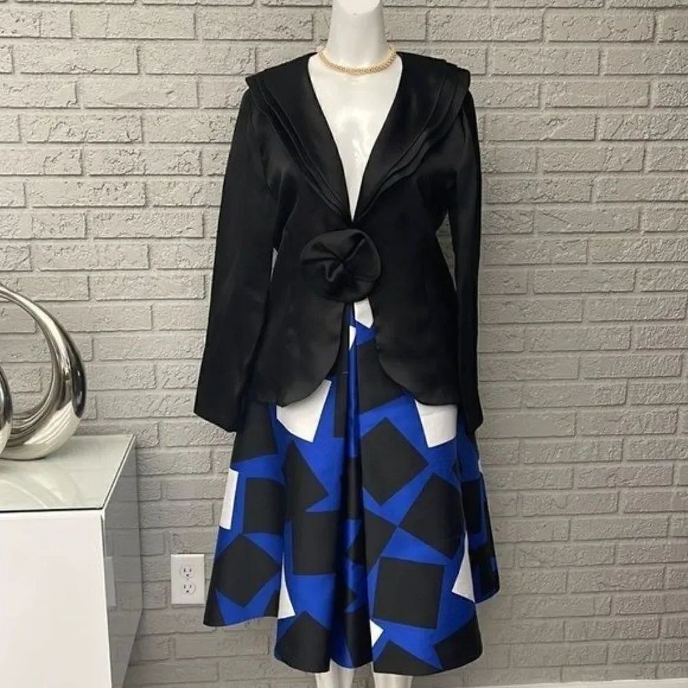 ILANA WOLF Black Silk Evening Jacket Size 8